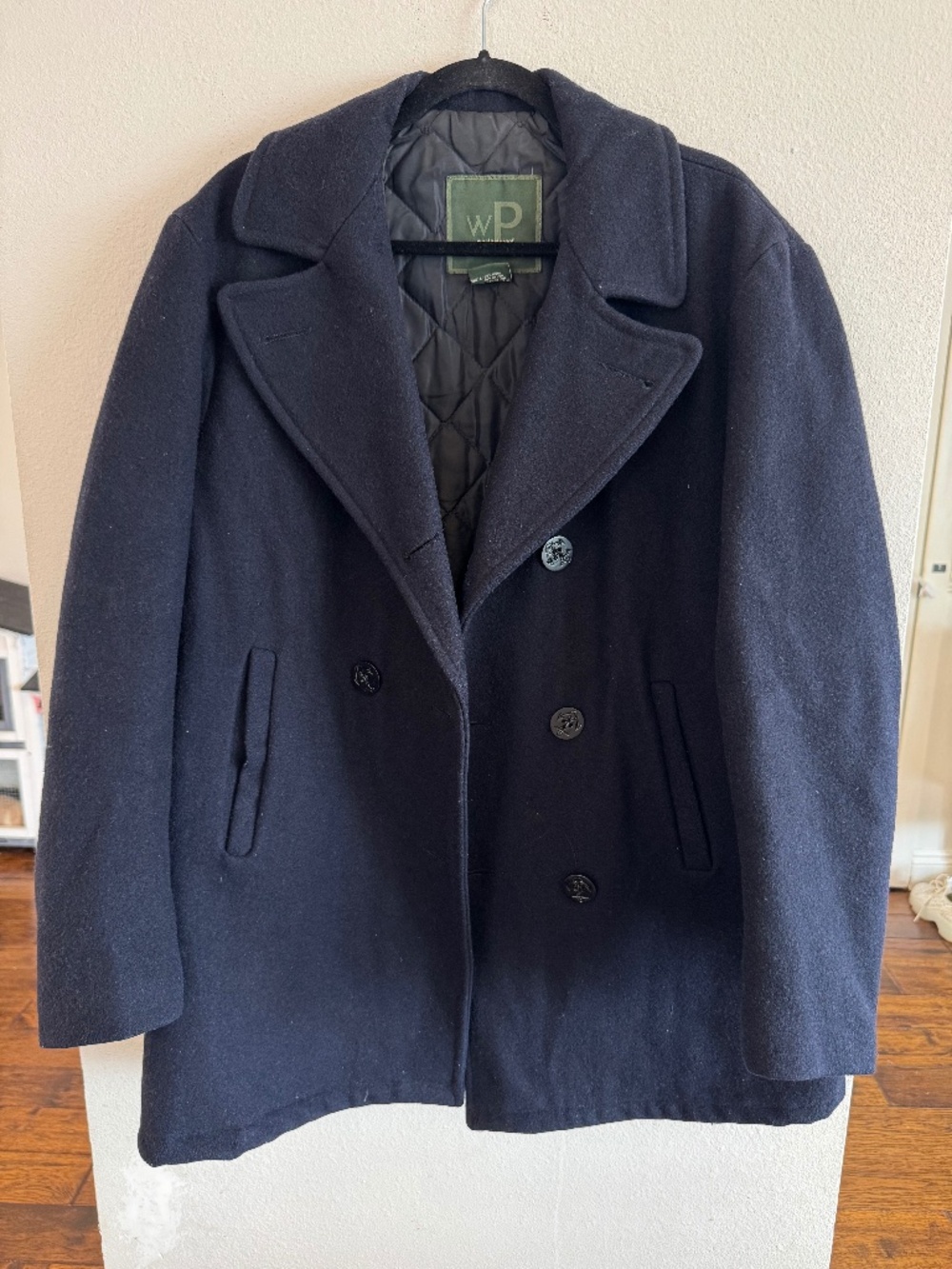 WP by Weatherproof Navy Wool Peacoat Men's Medium
